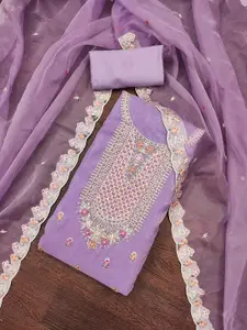 Peachmode Floral Embroidered Sequinned Unstitched Dress Material