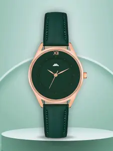 ON TIME OCTUS Women Brass Dial & Straps Analogue Watch MT-578 GREEN