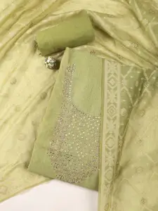 Meena Bazaar Floral Embroidered Zari Art Silk Unstitched Dress Material