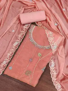 Peachmode Embroidered Viscose Rayon Unstitched Dress Material