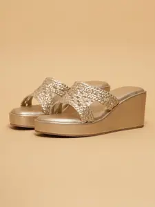 ERIDANI Women Embellished Wedge Sandals