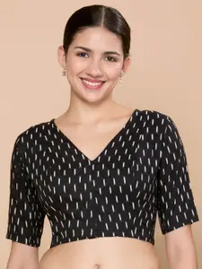 Studio Shringaar Printed V-Neck Saree Blouse