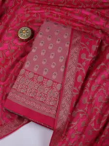 Meena Bazaar Woven Design Chanderi Silk Unstitched Dress Material