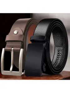 LOOPA Men Textured 2 Leather Formal Belt