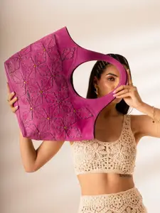 CLASSICUIR Rouen Diamond Flowered Shopper