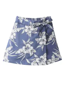 CrayonFlakes Girls Floral Printed Skirts