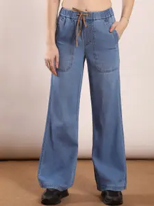 FCK-3 Women Wide Leg High-Rise Light Fade Stretchable Jeans
