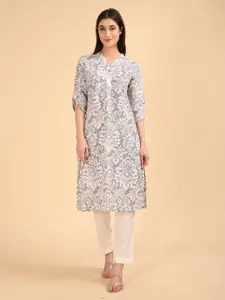 Marcia Women Cotton Quirky Printed Gotta Patti Kurta
