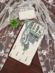 Panzora Floral Embroidered Unstitched Dress Material