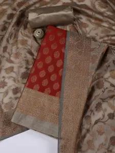 Meena Bazaar Woven Design Chanderi Silk Unstitched Dress Material