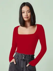 Dream Beauty Fashion Women Solid Square Neck Top
