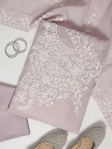 Libas Floral Embroidered Embellished Unstitched Dress Material