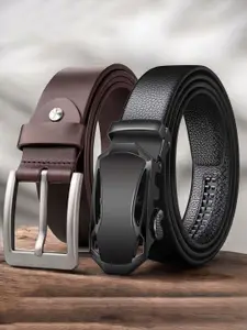 LOOPA Men Textured 2 Leather Formal Belt