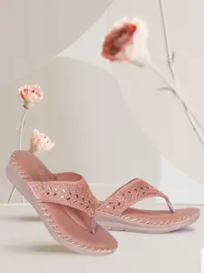 BIG BIRD FOOTWEAR Women Embellished Wedge Heel Sandals