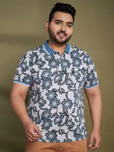 AUSTIVO Floral Printed Polo Collar Pocket Regular Fit Tshirt