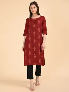 Marcia Women Cotton Round Neck Thread Work Kurta