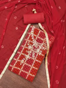 Peachmode Floral Embroidered Sequinned Unstitched Dress Material