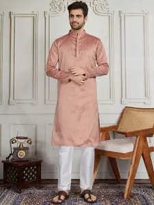 House of Pataudi Men Self Design Straight Kurta & Trouser Set