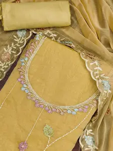 Peachmode Floral Embroidered Unstitched Dress Material