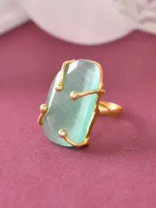 Dressberry Gold-Plated Stone-Studded Finger Ring