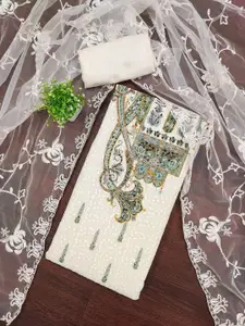 Panzora Floral Embroidered Unstitched Dress Material