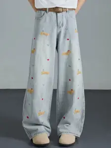 StyleCast x Revolte Women Regular Fit Mid-Rise Light Fade Embroidered Jeans