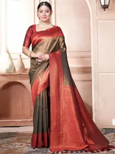 SGF11 Woven Design Zari Pure Silk Kanjeevaram Saree