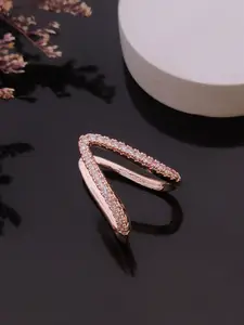 ANJNI CREATION Gold-Plated Cubic Zirconia Studded Finger Ring