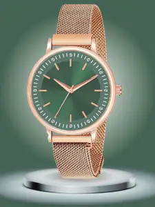 ON TIME OCTUS Women Dial & Stainless Steel Straps Analogue Watch MAG OP-110-GREEN