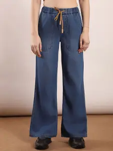 FCK-3 Women Wide Leg High-Rise Light Fade Stretchable Jeans