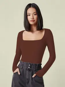 Dream Beauty Fashion Women Solid Square Neck Regular Top