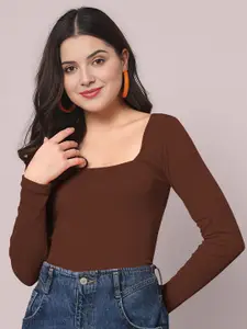 Dream Beauty Fashion Women Solid Square Neck Regular Top