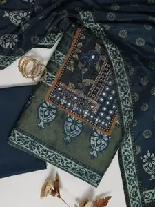 Libas Floral Printed Embellished Unstitched Dress Material