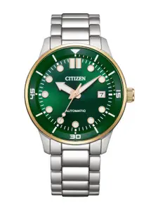 Citizen Men Brass Dial & Stainless Steel Bracelet Style Straps Analogue Watch NJ0196-80X
