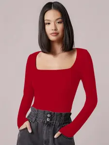 Dream Beauty Fashion Shakira Women Square Neck Fitted Regular Top