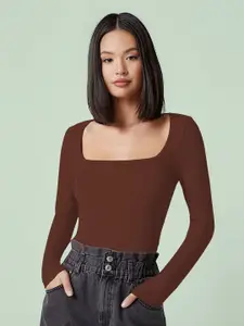 Dream Beauty Fashion Shakira Women Square Neck Fitted Regular Top