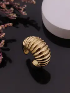 ANJNI CREATION Stainless Steel Gold-Plated Finger Ring