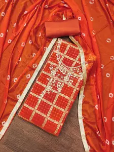 Peachmode Cotton Silk Banarasi Unstitched Dress Material