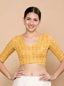 Studio Shringaar Printed V-Neck Saree Blouse