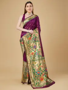 LeeliPeeri Designer Woven Design Zari Silk Blend Paithani Saree