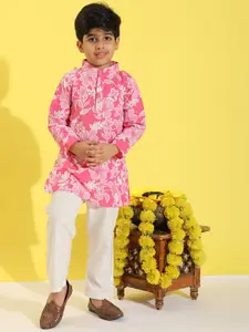 Cutiekins Boys Floral Printed Kurta with Pyjama