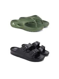 PENNEN Men Set Of 2 Soft & Lightweight Flip Flops