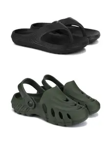 DRACKFOOT Men Set Of 2 Anti Skid Flip-Flops
