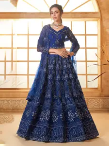 ZAALIMA FASHION Embellished Semi-Stitched Lehenga & Unstitched Blouse With Dupatta