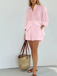 all about you Striped Shirt & Shorts Co-Ord Set