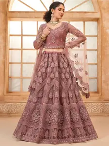 ZAALIMA FASHION Embellished Semi-Stitched Lehenga & Unstitched Blouse With Dupatta