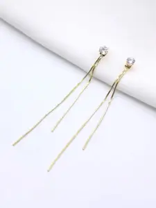 YouBella Gold-Plated Artificial Stones Studded  Circular Drop Earrings