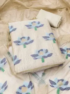 Peachmode Floral Woven Design Unstitched Dress Material