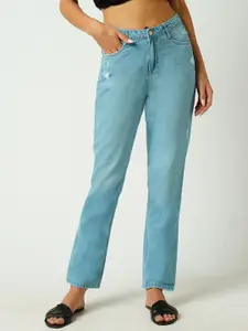 Kraus Jeans Women High-Rise Straight Fit Light Fade Jeans