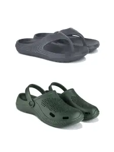 PENNEN Men Set Of 2 Self Design Flip Flops